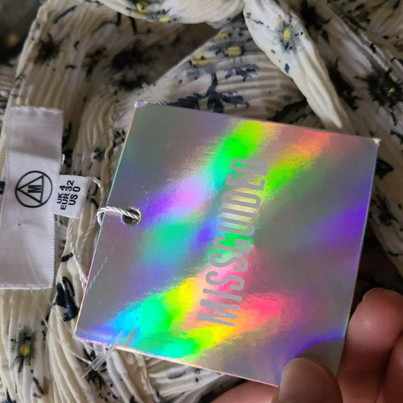 Missguided Women's Floral Print Crinkle Textured Ruched Side Midi Skirt Size 0 - Picture 4 of 8